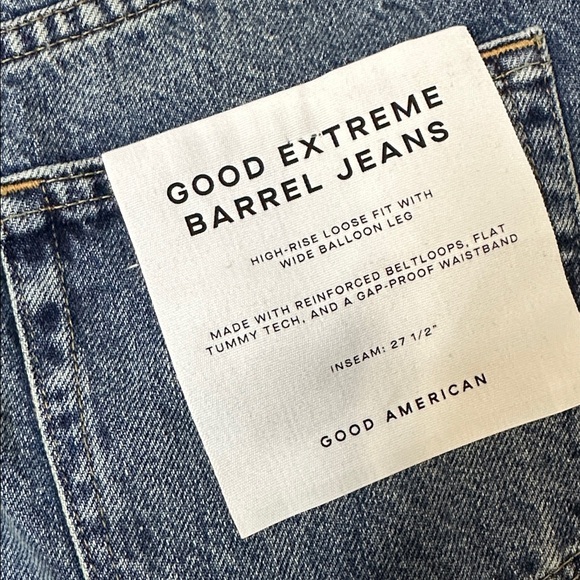 NWT- Good American Good Extreme Barrel Jeans - Size 27 - Picture 9 of 9